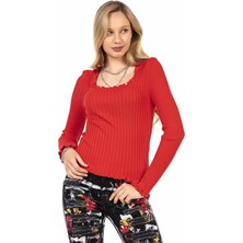 Cipo & Baxx WP206 Çizgili Kırmızı Triko