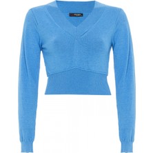 Cipo & Baxx WP233 Crop Top Turkuaz Triko