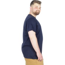 Modexl Büyük Beden T-Shirt Bis Yaka Black Series 22189 Lacivert