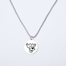 Beymarka Pembe Panter Yuvarlak Çelik Kolye