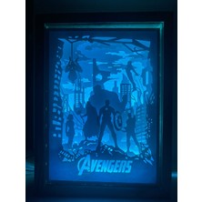 3D Gece Lambası    Gölge Kutusu Avengers 1