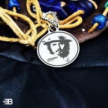 Beymarka Johnny Depp Yuvarlak Çelik Kulplu Kolye