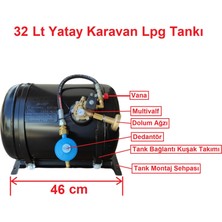 7A Mühendislik Karavan Lpg Tankı Yatay 32 Litre Tak Kullan Hazır Set