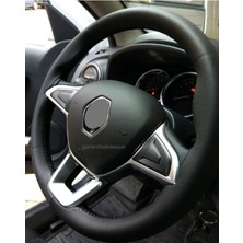 Gürler Oto Kılıf ve Aksesuar Dikmeli Direksiyon Kılıfı Kokusuz Terletmez Soft Siyah Ipli ( 38CM×11CM )