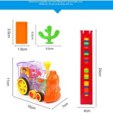 Xinh Çocuk Domino Tren Ses ve Işık ile Otomatik Başlatma Blok Asansör Atlama Kurulu Köprü Grubu Çocuk Eğitim Oyuncaklar (Yurt Dışından)