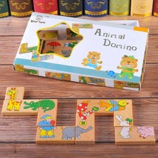 Xinh 15 Adet / Ahşap Hayvan Domino Set Çocuk Bulmaca Hayvan Domino Bulmaca Güvenli ve Dayanıklı Oyuncak (Yurt Dışından)