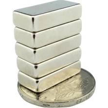 Mıknatıs AVM Güçlü Neodyum Mıknatıs 20 mm x 10 mm x 5 mm Dikdörtgen | 10-15 kg Güç | Nikel Kaplı |  (2 Adet)