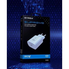 Syrox PD25B 25W Pd 3A Type-C Çıkışlı Şarj Adaptörü (Başlık) Beyaz
