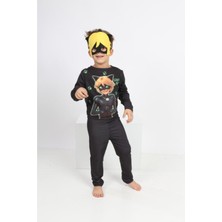 Kedi Çocuk Kostümü - Maskeli Çocuk Kostümü - Maskeli Kara Kedi Kostümü 2406