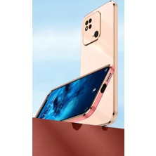 MTK Moveteck Xiaomi Redmi 10C Kılıf Kamera Korumalı Parlak Gold Kenarlı Yumuşak Esnek Sililok Renkli Kapak