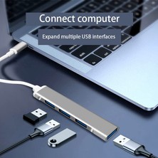 Aogo 4 Port Type C Hub Ultra Slim USB Hub 4lü Type USB C  Çoklayıcı Alimunyum Kasa Ultra Ince USB 3.0 Hub