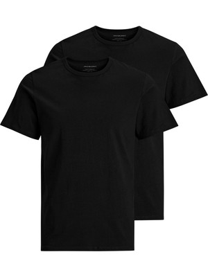 Jack & Jones Erkek 2li Paket Bisiklet Yaka Siyah Tshirt - 12133913