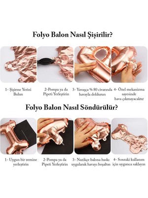 Rose Gold Konsept 8 Yaş Doğum Günü Kutlama Seti; Beyaz Gold Konfetili Balon, Rakam Yıldız Folyo ve Banner