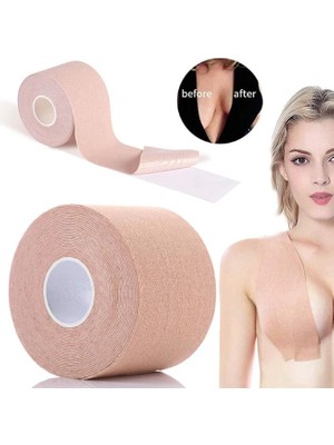 Medpride Göğüs Şekillendirici ve  Yapışkan Bant Göğüs Sarkma Düzenleyici Ten Renk 5 cm 5 Metre