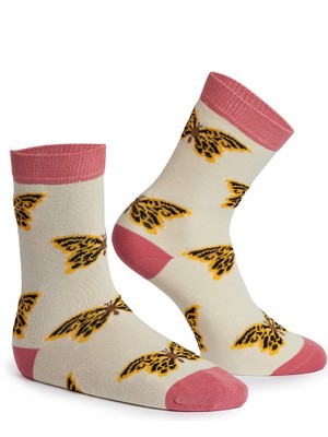 Kaf Kelebek Desenli Soket Çorap