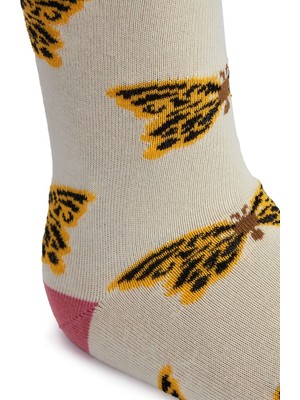 Kaf Kelebek Desenli Soket Çorap