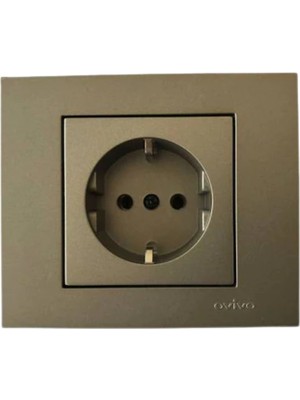 Ovivo Grano Metallıc Topraklı Priz Antrasit