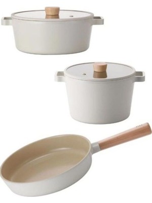 Neoflam Primanova Fika Cam Kapaklı Döküm 5 Parça Tencere Set