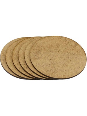 Supla Levha 12 Adet 3 mm Ham Mdf 10 cm Çap Yuvarlak Çay Bardak Altlığı Supla