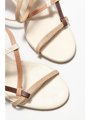 Elle Shoes Bej Kadın Topuklu Sandalet