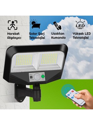 Upway 126 LED Solar Bahçe Lambası Güneş Enerjili 3 Modlu Dış Mekan Aydınlatma