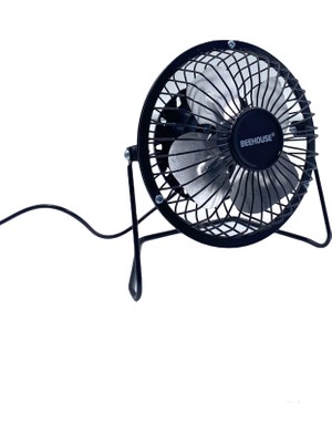 Bee House Masaüstü USB Fan Ultra Sessiz Tasarım 4 Kollu Pervane ile Hafif Kullanım