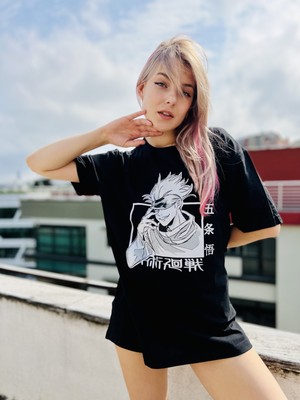 Moda Kızı Butik Anime Jujutsu Kaisen Characters Siyah Unisex T-Shirt