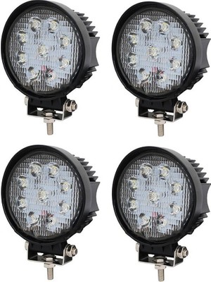 Niken Pro 9 Led Yuvarlak Off Road Sis Farı Çalışma Lambası 4 Adet 12-24V 27W