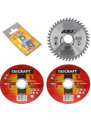 Eltos Ahşap &  Metal Kesme Diskleri Ispiral Kesicileri & Matkapta Aparatı 4 Adet Ürün
