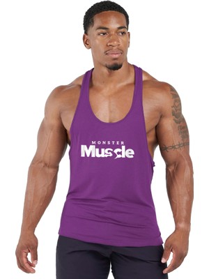 Ghedto Monster Muscle Gym Fitness Tank Top Sporcu Atleti Mor