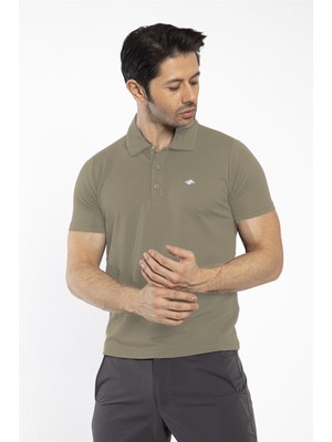 Crozwise Waffle - Erkek Haki Polo Yaka Spor T-Shirt - 7129-04