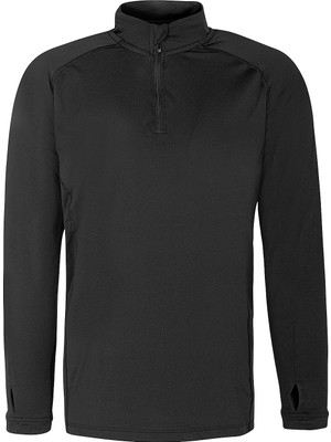 Thermoform Pro Yarım Fermuar Sweatshirt Heat Siyah