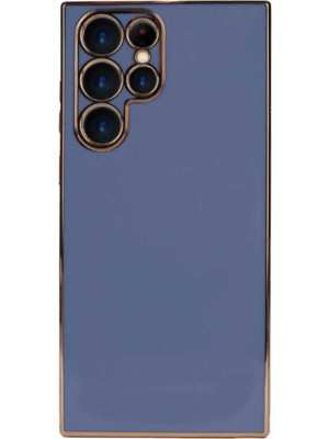 Caseart Samsung Galaxy S22 Ultra Kapak Kamera Korumalı Lazer Kesim Lüx Silikon Kılıf - Petrol Mavisi