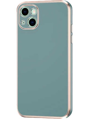 Caseart Apple iPhone 13 Kapak Kamera Korumalı Lazer Kesim Lüx Silikon Kılıf - Petrol Yeşili