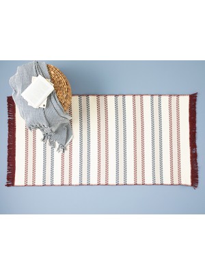 English Home Sparks Dokuma Kilim 60 x 100 cm Beyaz - Bordo