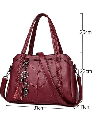 Xinh Lüks Çanta Kadın Çanta Tasarımcısı Crossbody Çanta Kadınlar Için Yeni Çantalar ve Çanta Yüksek Deri Tote Çanta Bolsa | Omuz Çantaları (Kırmızı) (Yurt Dışından)