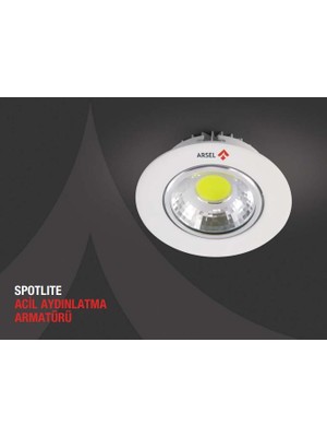 Arsel Spotlite SP-301M-5 Acil Aydınlatma Armatürü Sürekli ve Kesintide 60 Dak. Yanan 5W LED