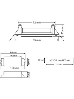 Arsel Spotlite SP-303-5 Acil Aydınlatma Armatürü Kesintide 180 Dak. Yanan 5W LED