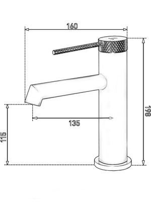 Fontana FJ-1012 Fırçalanmış Altın Lavabo Bataryası