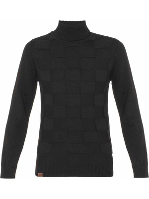 Cipo & Baxx BP101 Balıkçı Yaka Siyah Çocuk Kazak