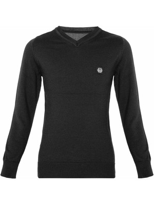 Cipo & Baxx BP102 V Yaka Siyah Çocuk Kazak