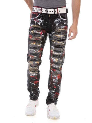 Cipo & Baxx CD715 Ripped And Destroyed Biker Jeans