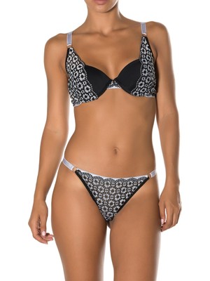 Doremi Violet Push-Up Dolgulu Dantel Detaylı Sütyen Takım