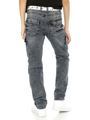 Cipo & Baxx CDK111 Biker Jeans Kargo Cep Mavi Çocuk Pantolon