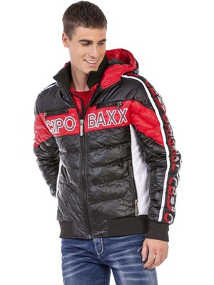 Cipo & Baxx CJ269 Dolgulu Siyah Şişme Mont