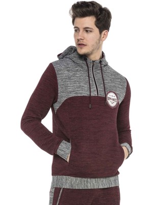 Cipo & Baxx CL372 Kapşonlu Fermuarlı Çizgili Ince Spor Sweatshirt