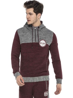 Cipo & Baxx CL372 Kapşonlu Fermuarlı Çizgili Ince Spor Sweatshirt