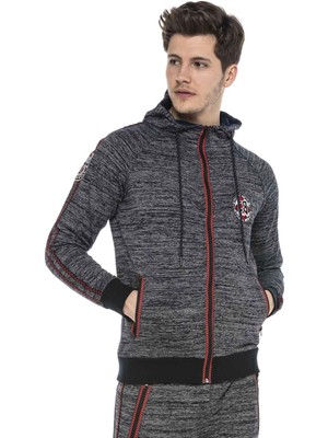 Cipo & Baxx CL371 Grimelanj Şeritli Kapşonlu Jogger Eşofman