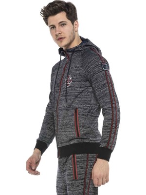 Cipo & Baxx CL371 Grimelanj Şeritli Kapşonlu Jogger Eşofman