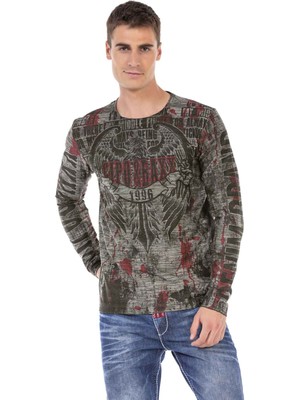 Cipo & Baxx CL466 Desenli O Yaka Sweatshirt